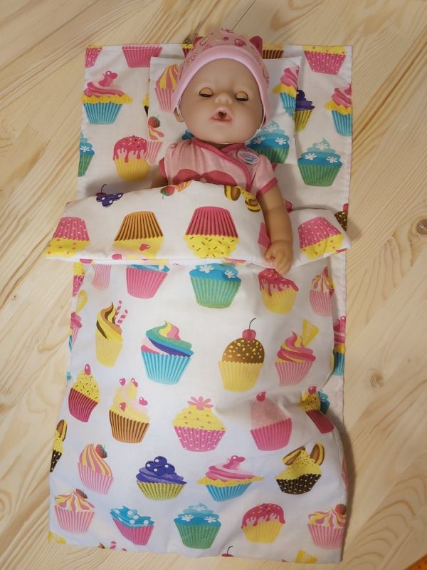 Кукольное постельное белье для Baby Born "Кексики"